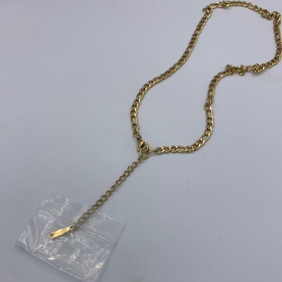 Chain necklace, new, no tags, real gold over stainless, 17 in., classic, la… - Picture 3 of 16